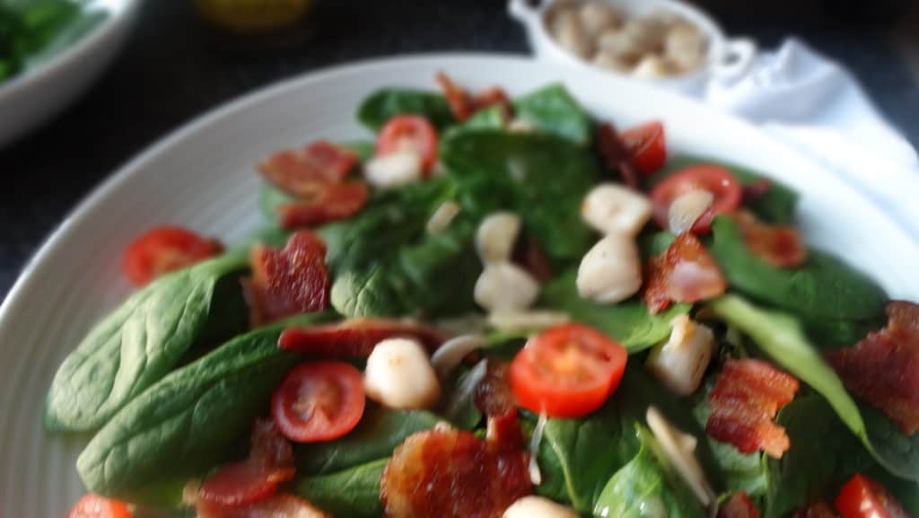 Scallop Bacon Salad With Garlic Butter Sauce Tasty Oven