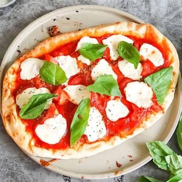 homemade margherita pizza