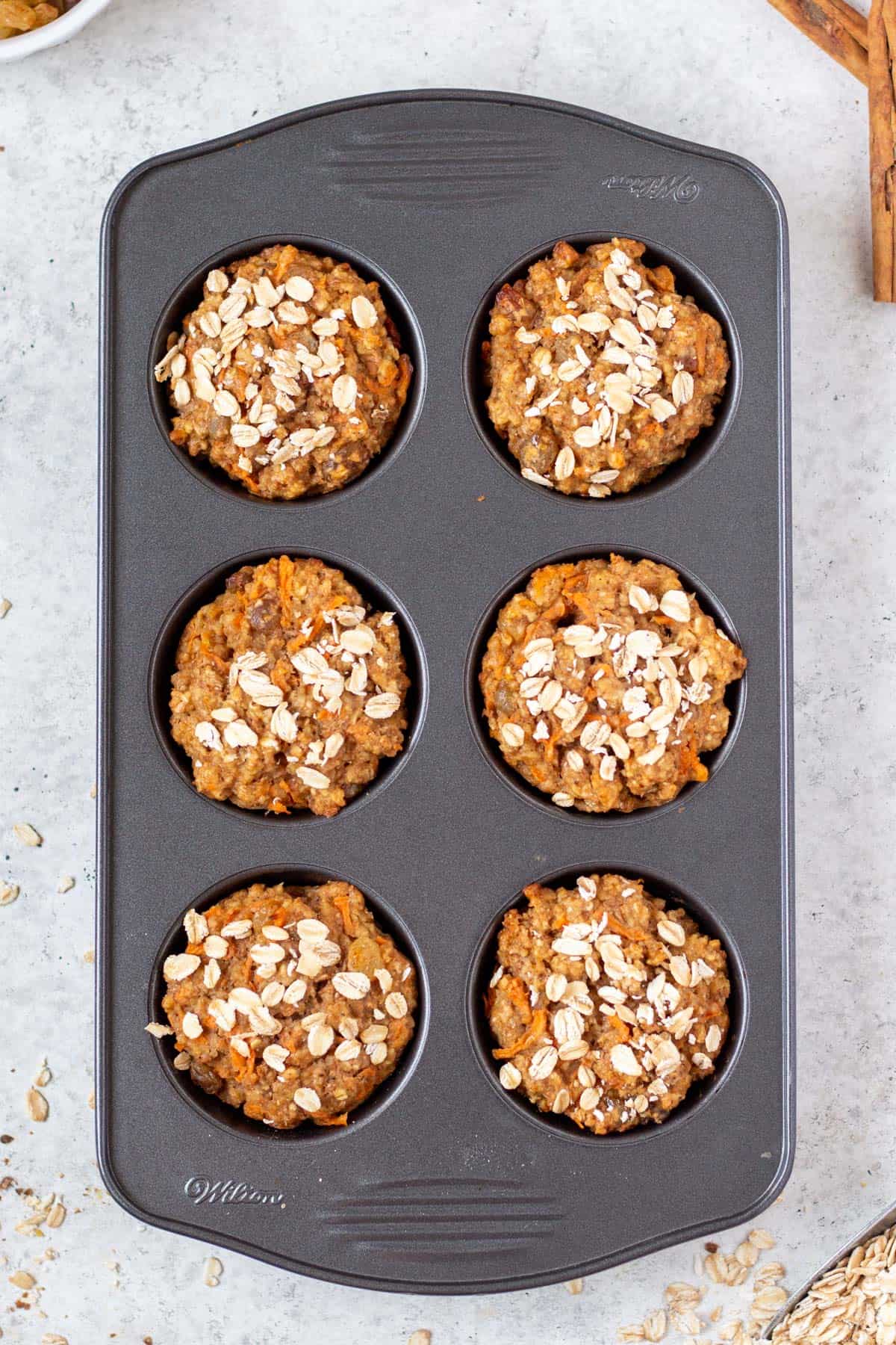carrot muffins baked in a muffin tin