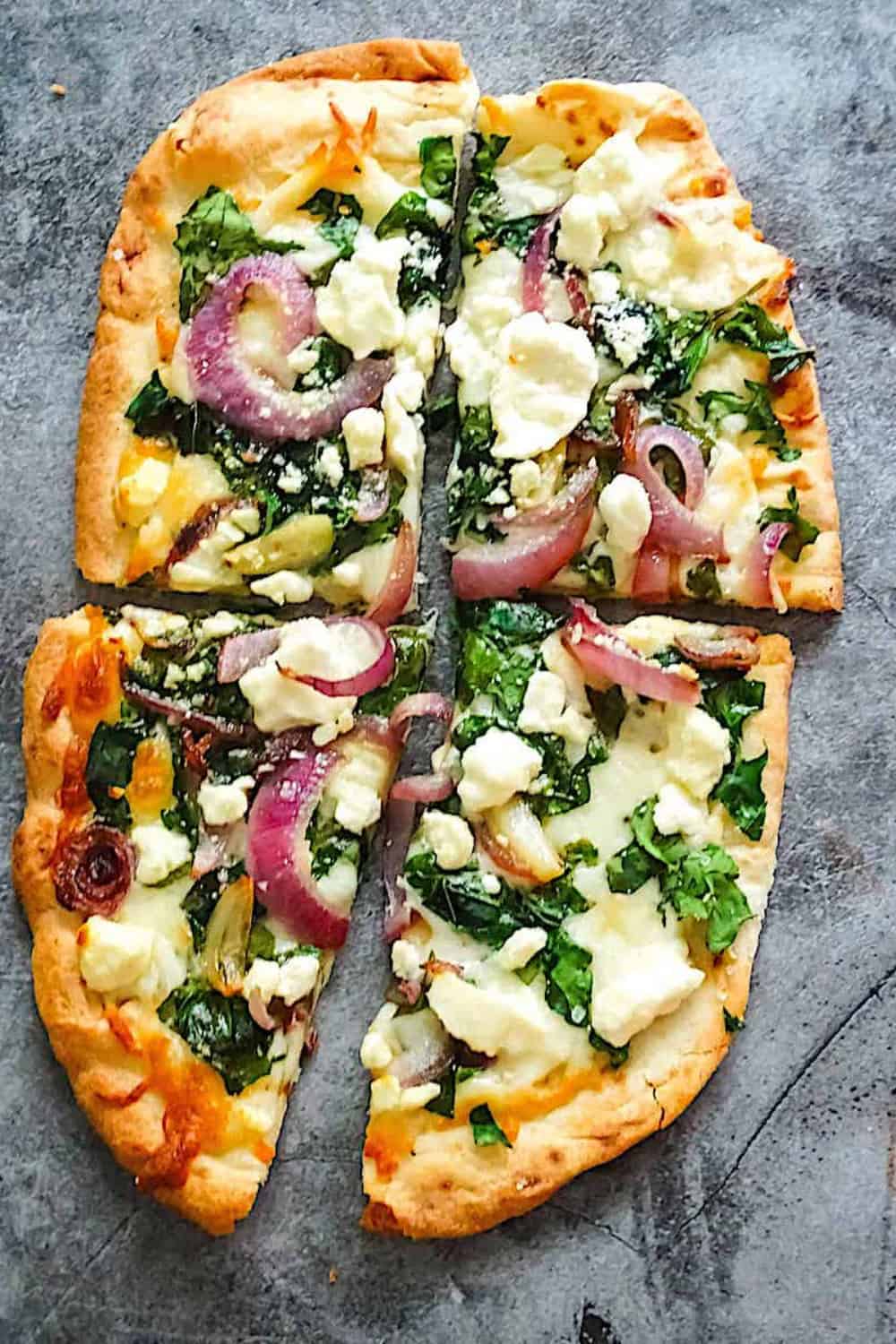 Spinach and Feta Flatbread Pizza