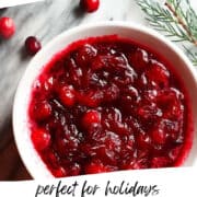 fresh cranberry sauce in a white bowl