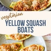 stuffed yellow squash boats pinterest image