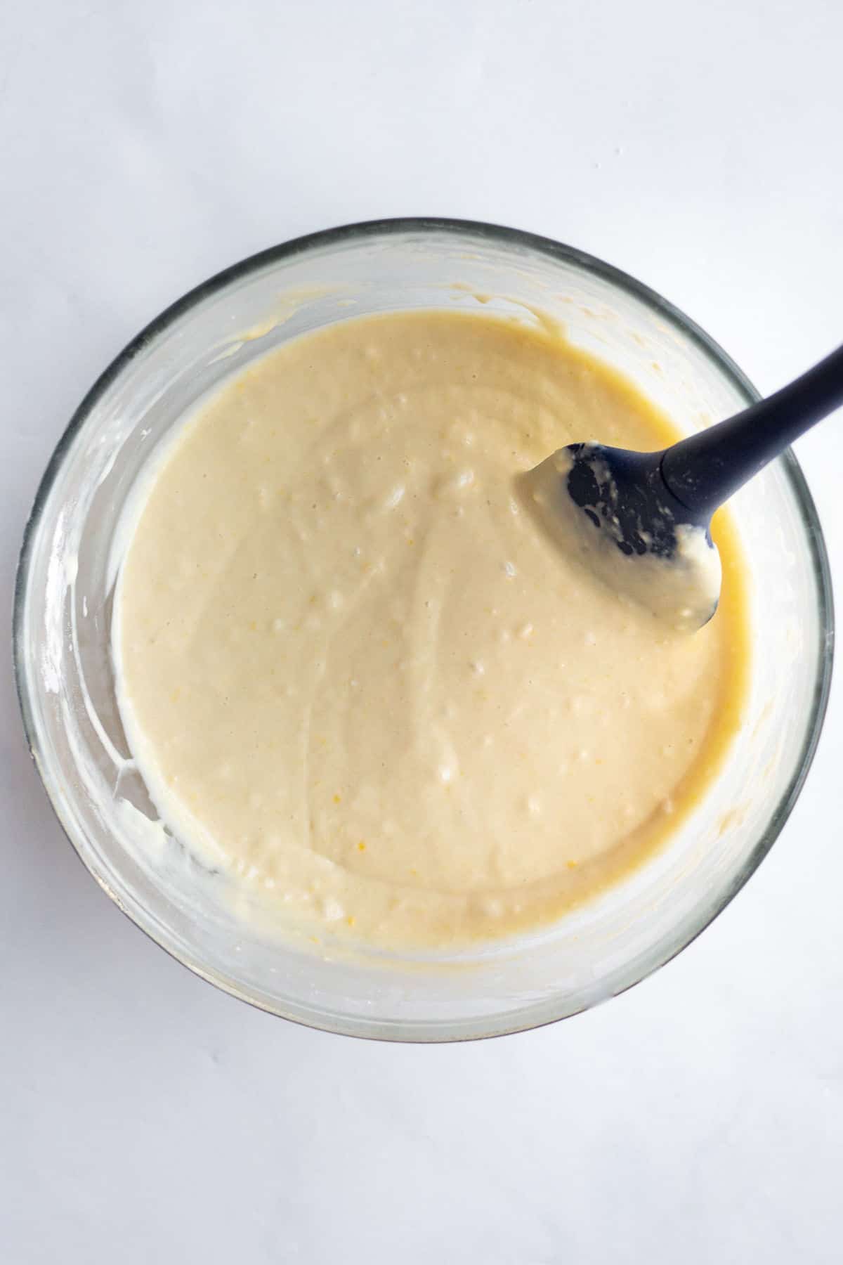 pancake batter in a mixing bowl