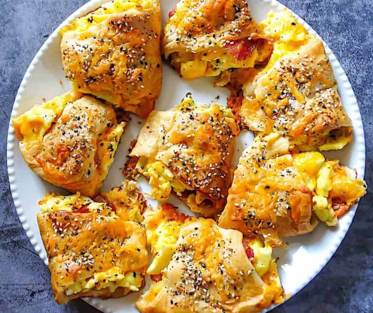 Breakfast Croissant Ring Bacon, Egg, and Cheese, Great for Holidays!