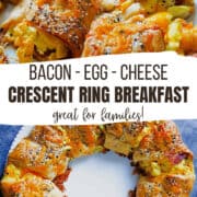 bacon egg and cheese crescent breakfast ring pinterest image