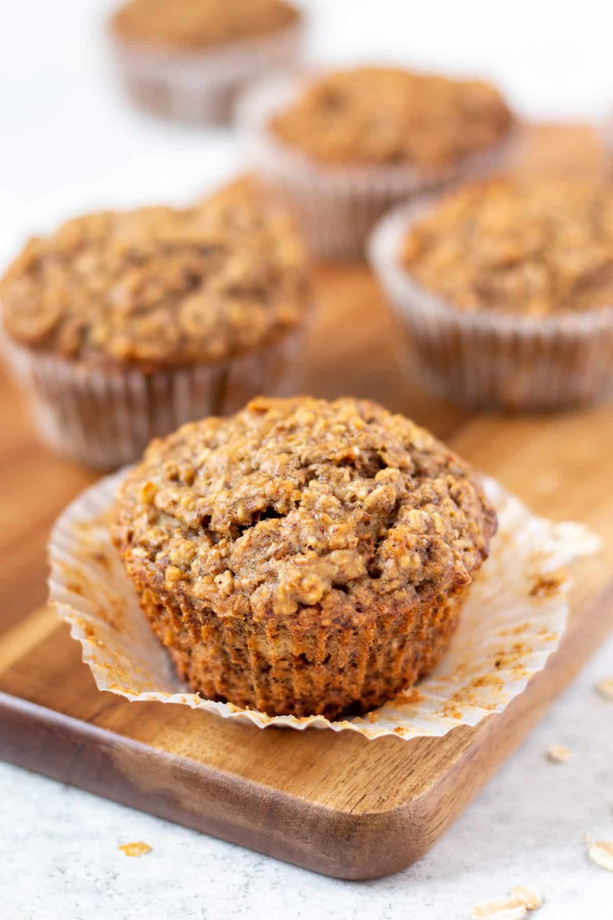flaxseed muffins on a cutting board