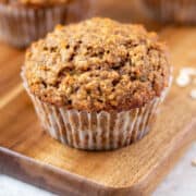flaxseed muffins on a cutting board