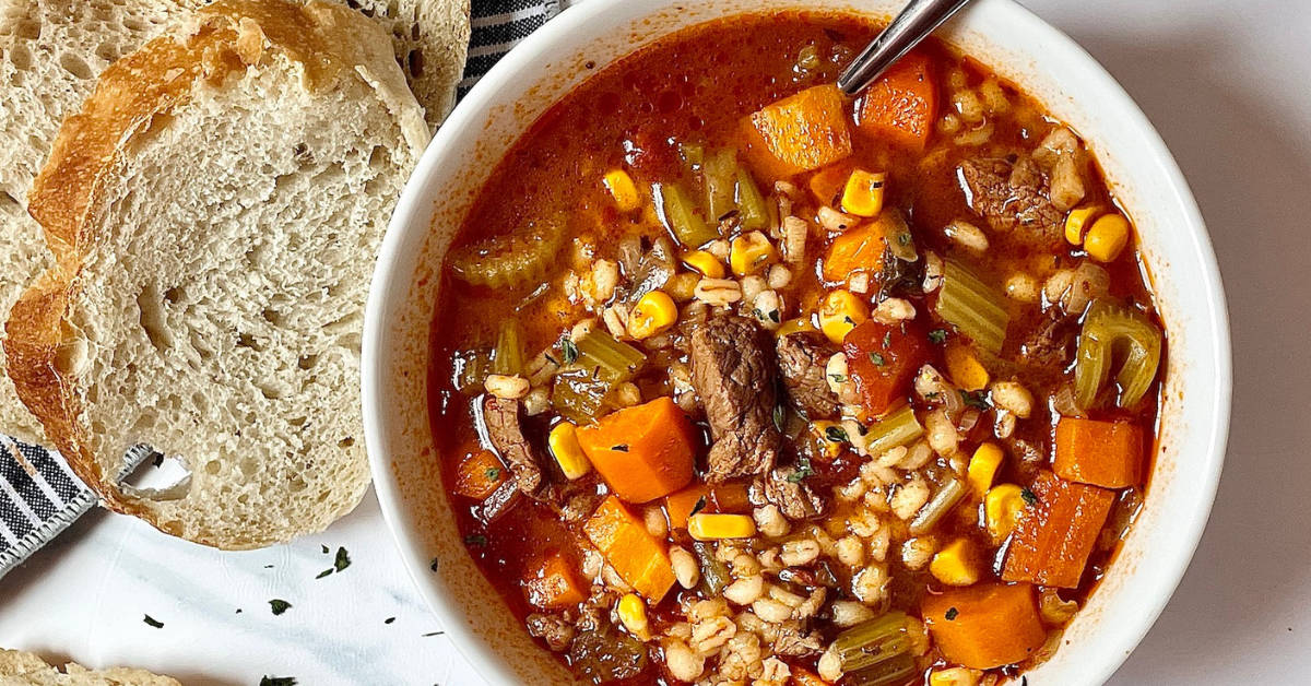 Delicious Instant Pot Beef Barley Soup!
