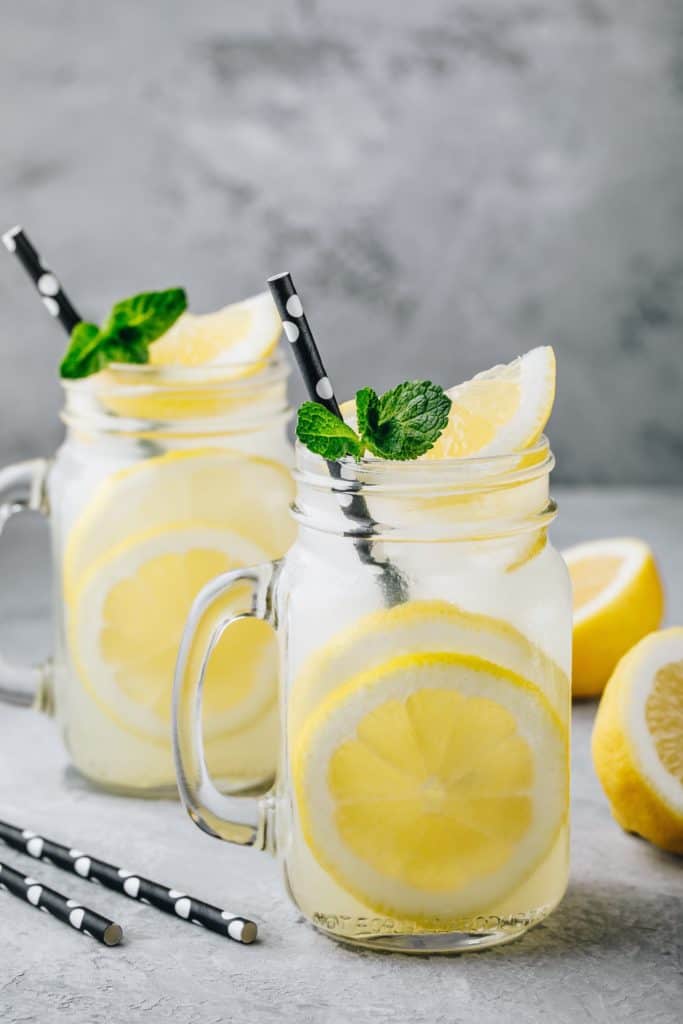 homemade lemonade in a mason jar