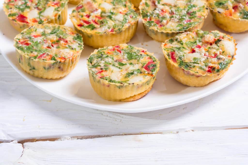 spinach Egg muffins with feta cheese and pepper