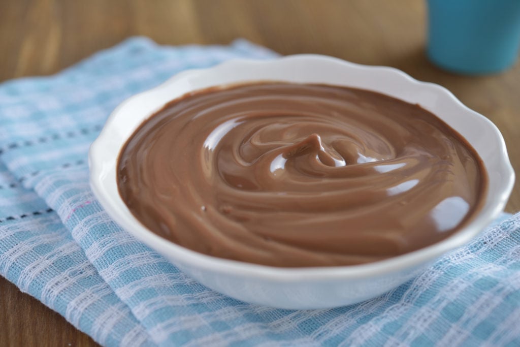 creamy healthy chocolate pudding in a bowl