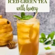 iced honey green tea pinterest image