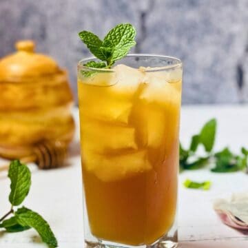 iced green tea in a glass