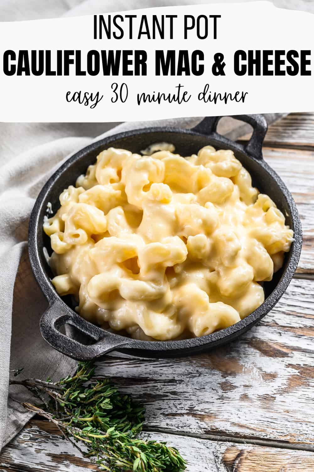 pressure cooked mac and cheese in a skillet