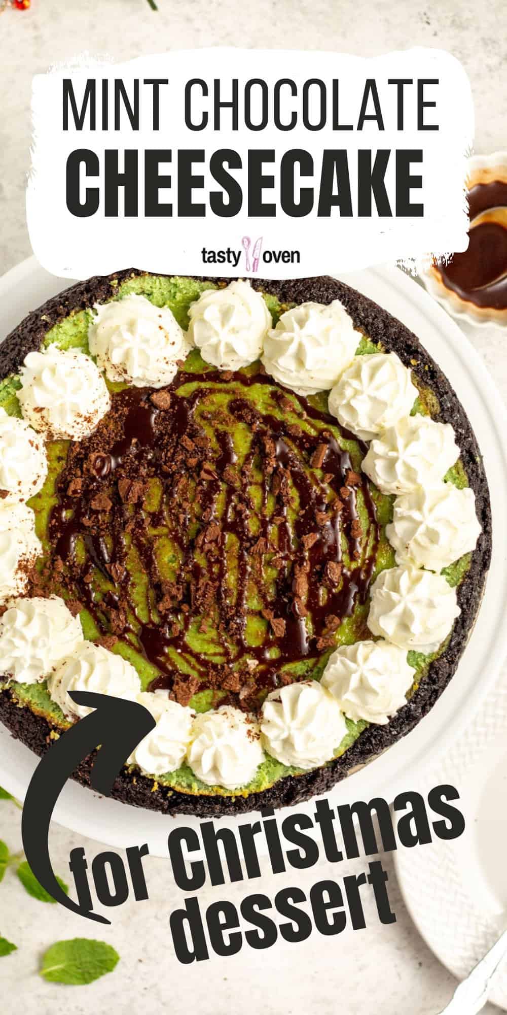 Mint Chocolate Cheesecake with Oreo Crust