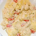 creamy one pot pasta sprinkled with parsley