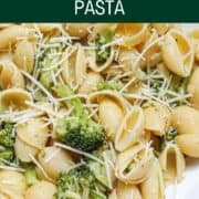 garlic pasta with broccoli pinterest image