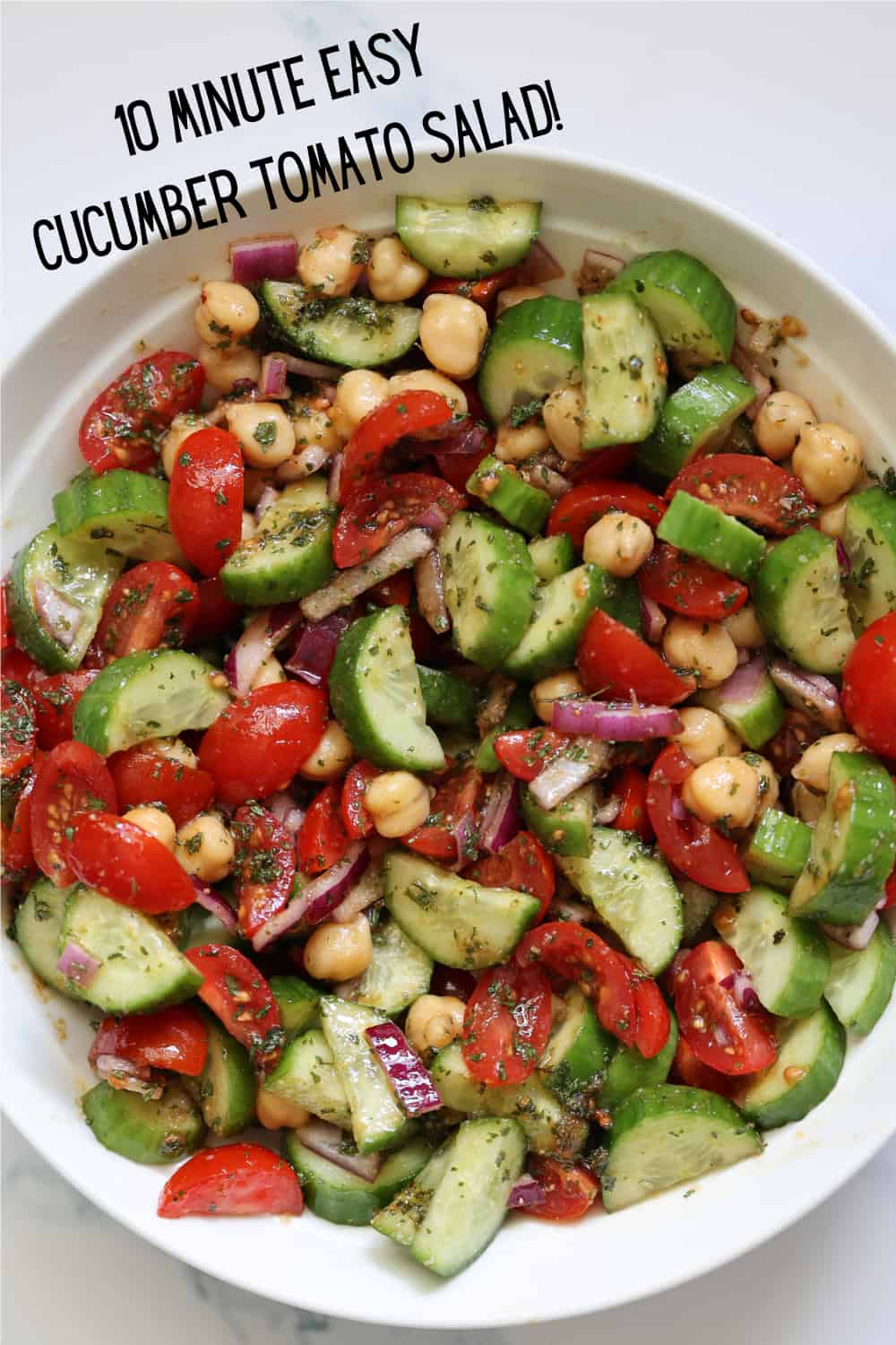 Cucumber Tomato Salad with Balsamic Parsley Dressing