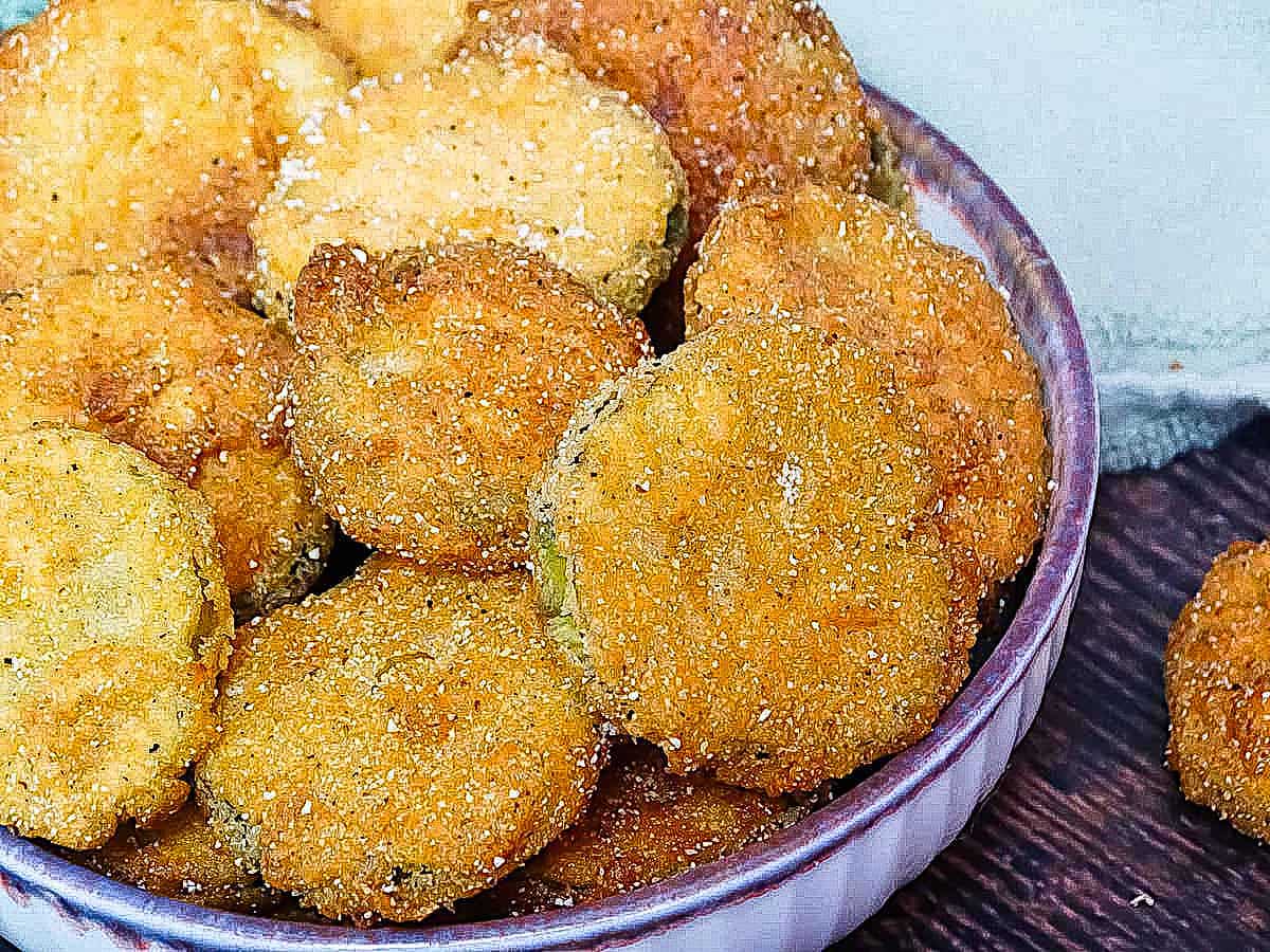 deep fried pickles in a bowl