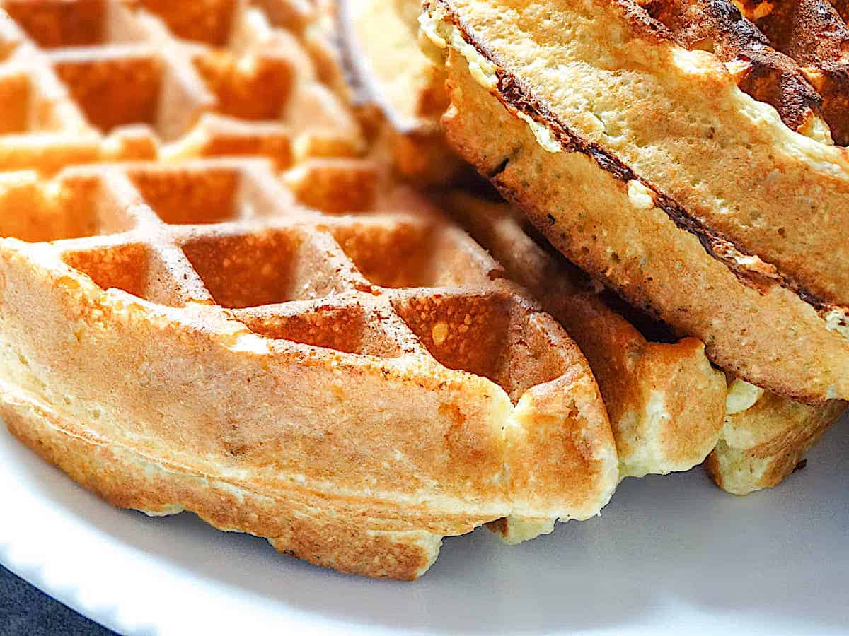 cottage cheese waffles close up photo