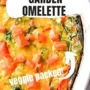 oven baked garden omelette in a casserole dish