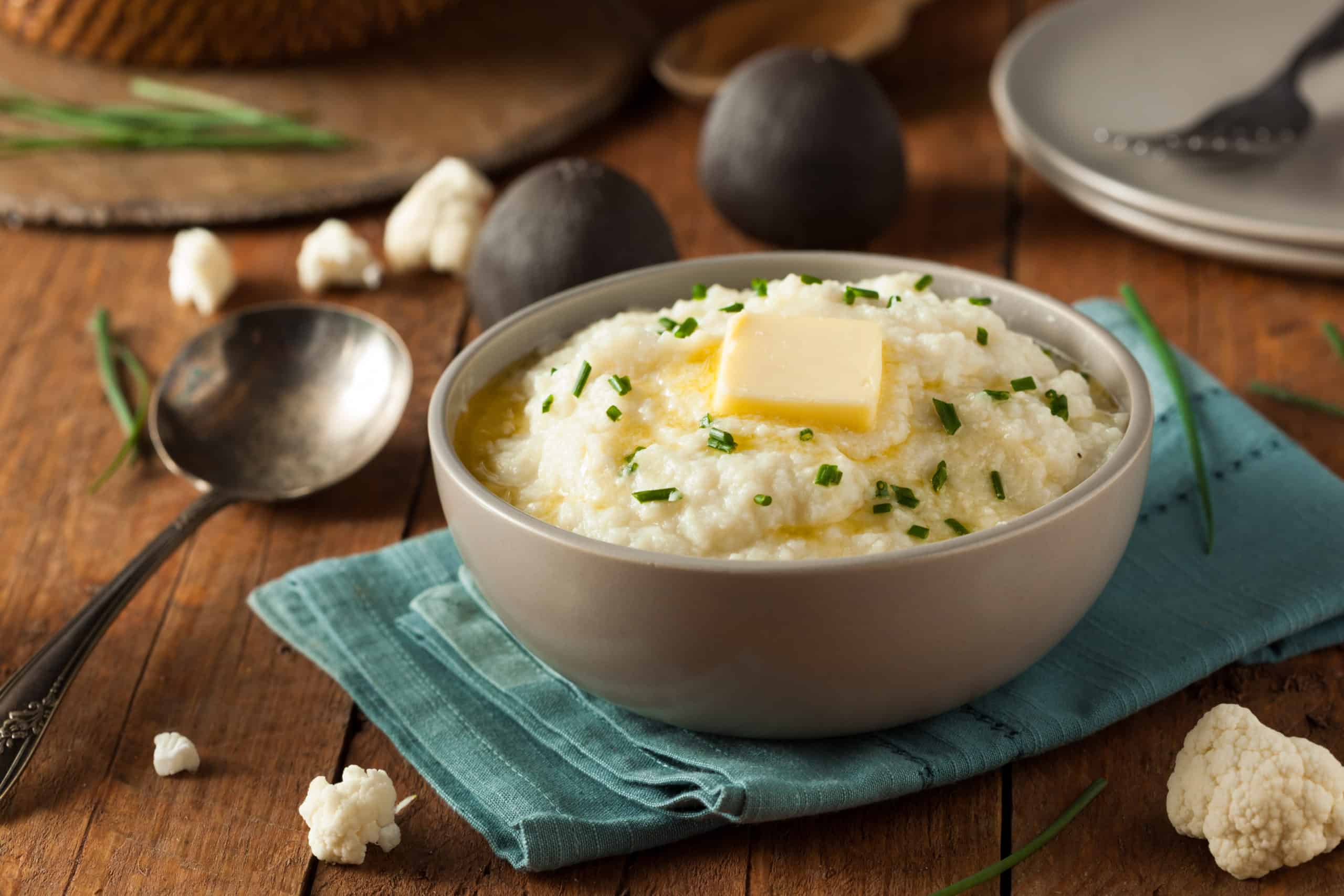 easy mashed cauliflower with chives