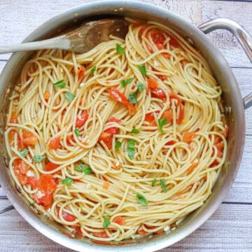 tomato sauce from fresh tomatoes in a pot