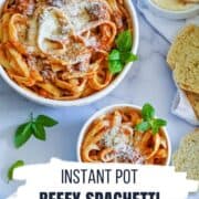 instant pot spaghetti and meatsauce pinterest image