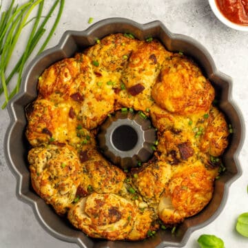 bacon pull apart bread in a bundt pan