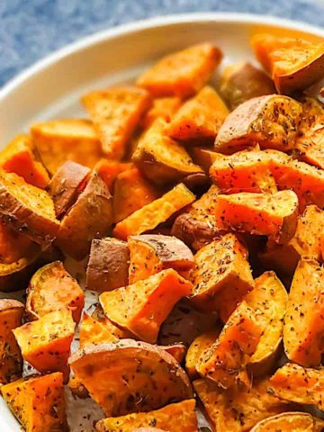 oregano roasted sweet potatoes