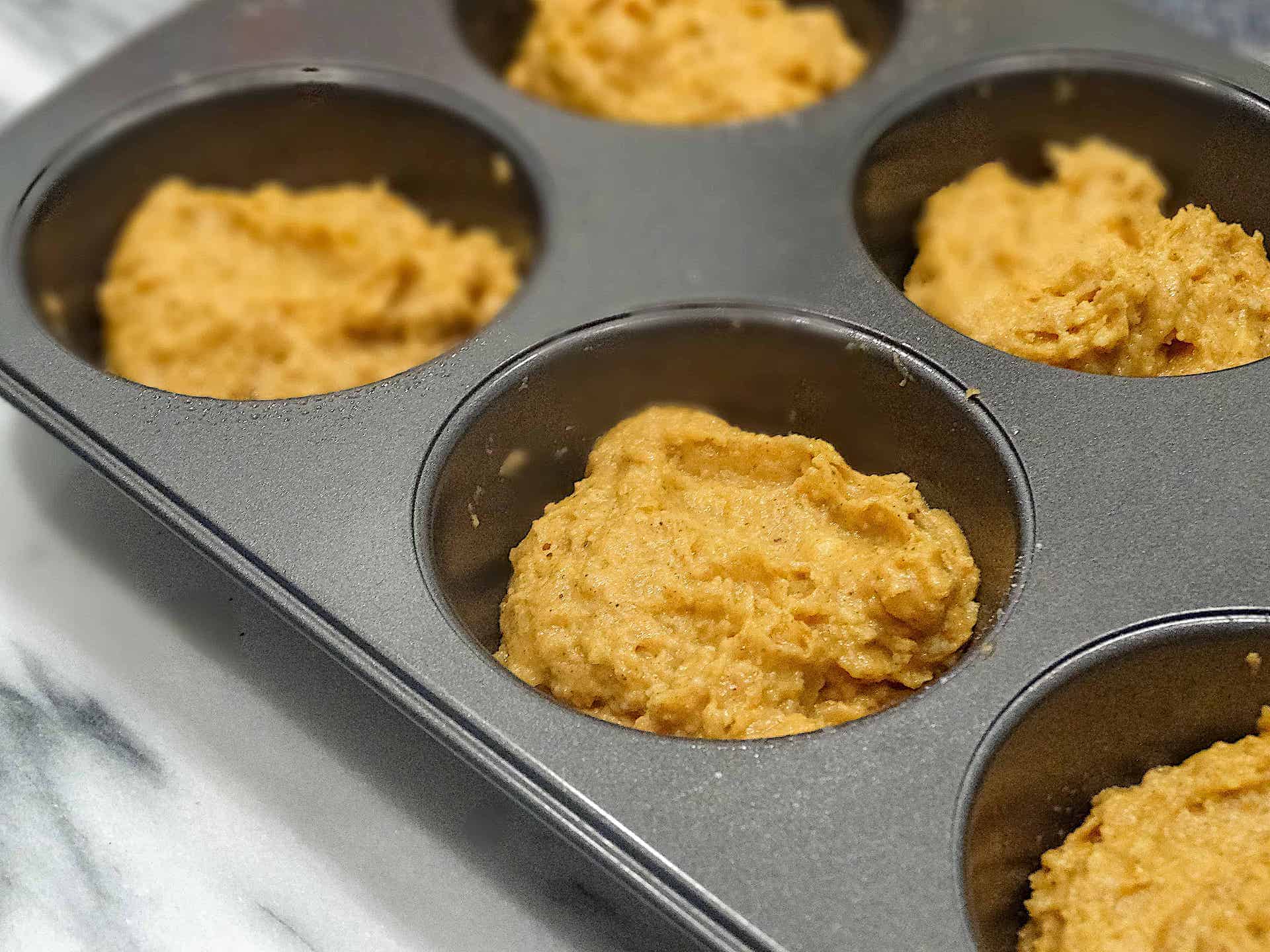 uncooked pumpkin spice muffin