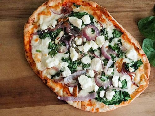 Spinach And Feta Flatbread Pizza Tasty Oven