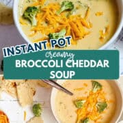 instant pot broccoli cheese soup pinterest image