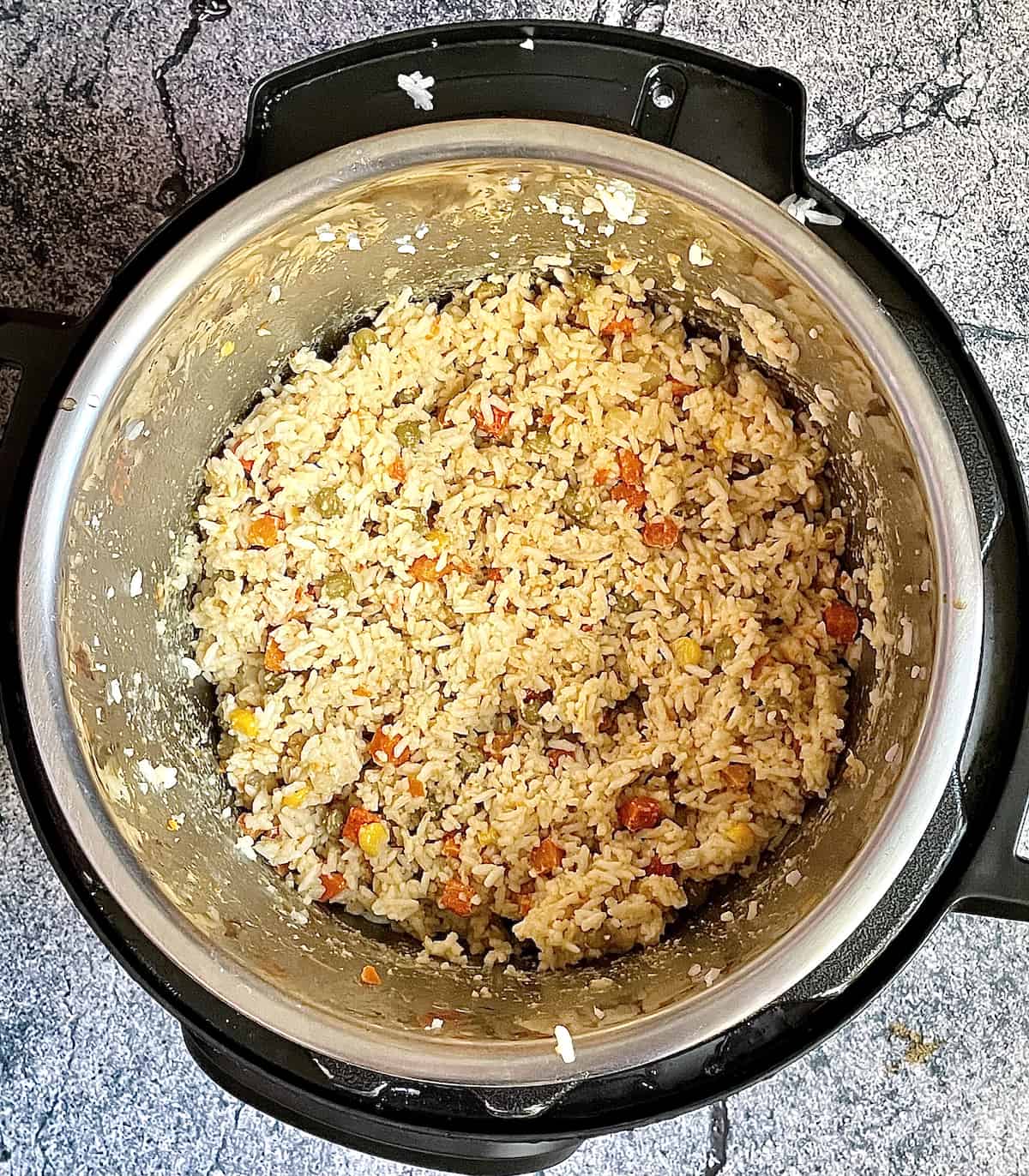 vegetables and rice in the instant pot