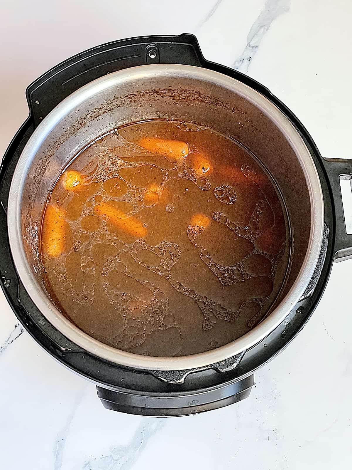 vegetables in lamb broth in the instant pot
