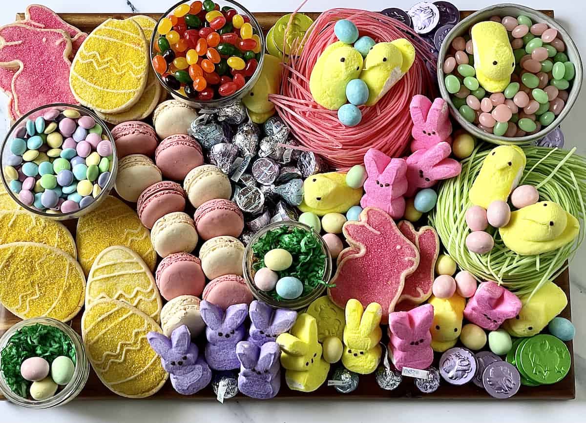 Easter candy charcuterie board 