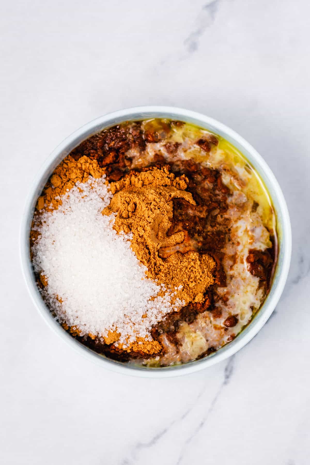 crust ingredients mixed in a bowl