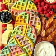 rainbow waffle charcuterie board pin