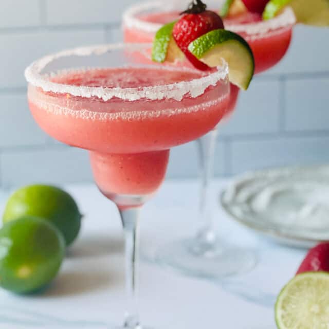 Frozen Strawberry Margarita The Best Blended Margarita Ratio!