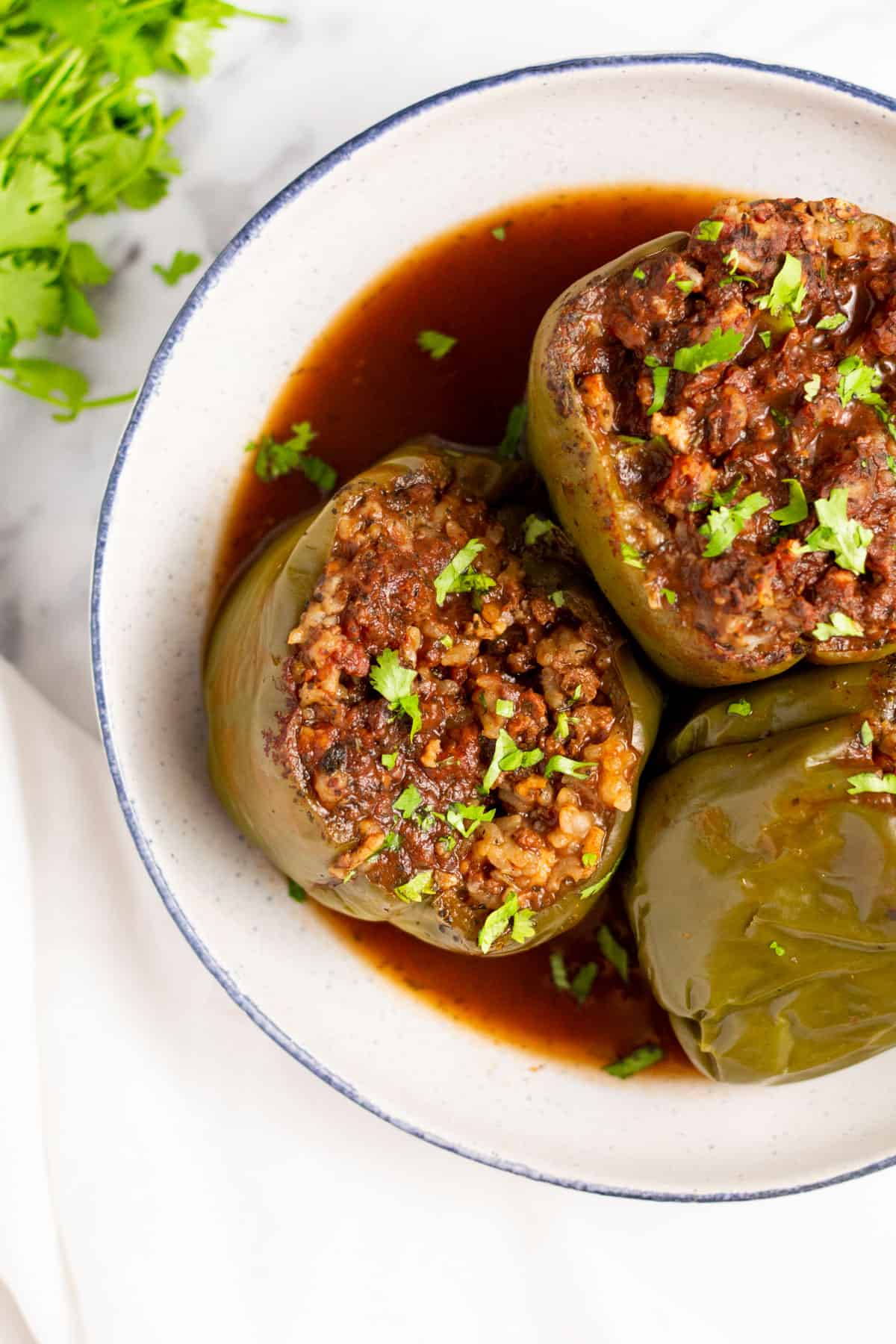 instant pot stuffed peppers in a bowl
