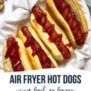 air fryer hot dogs pinterest image