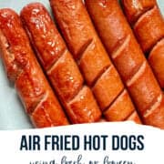 air fried hot dogs on a plate