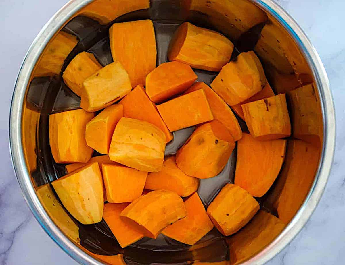 sweet potato cubes in the instant pot