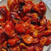 air fryer roasted tomatoes on a plate