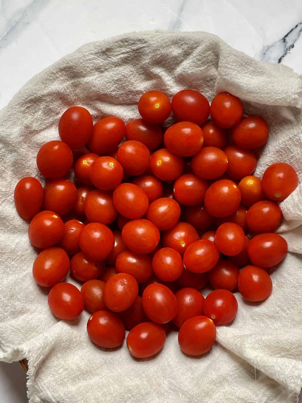 cherry tomatoes in a basket