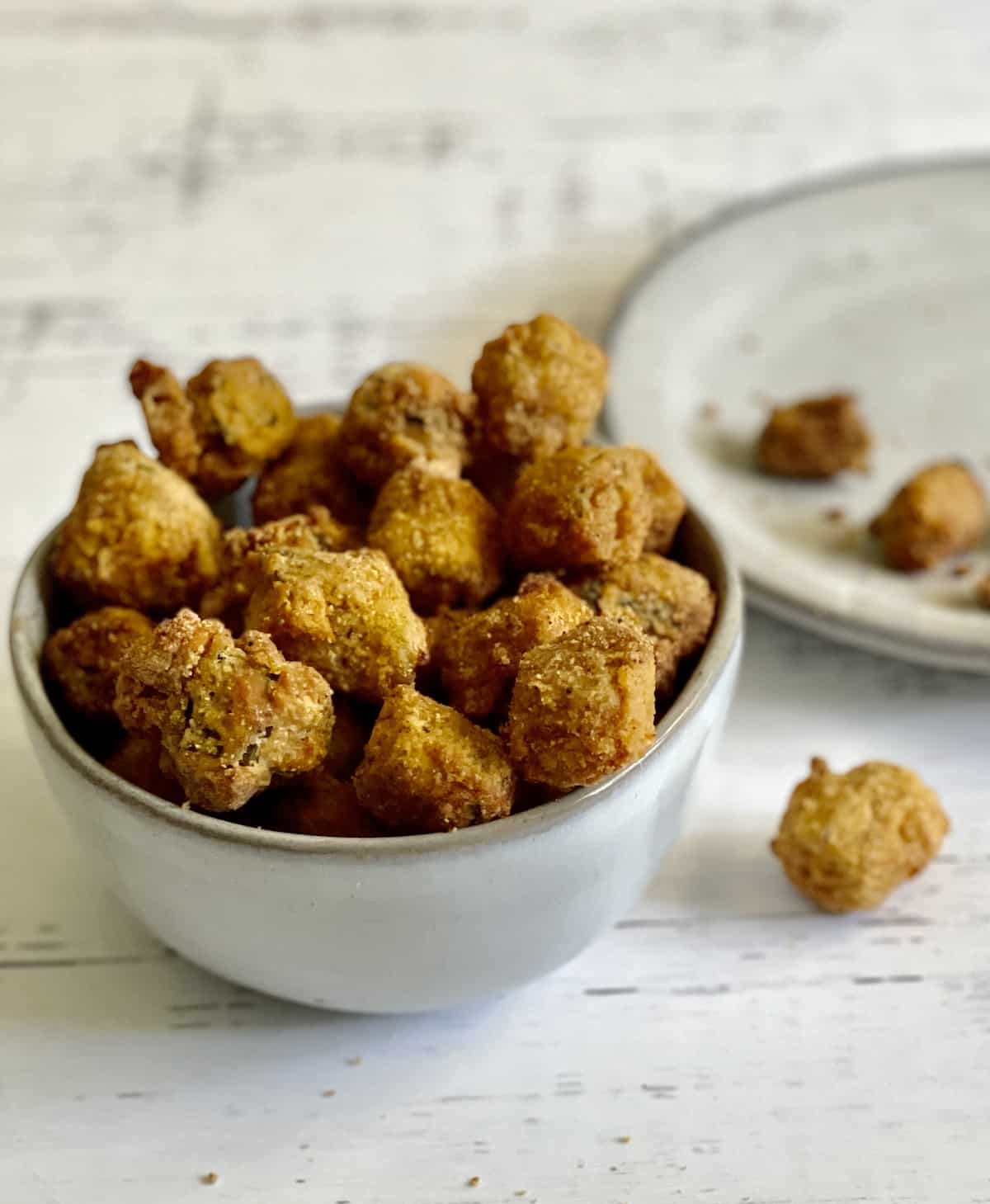 air fried okra in a bowl