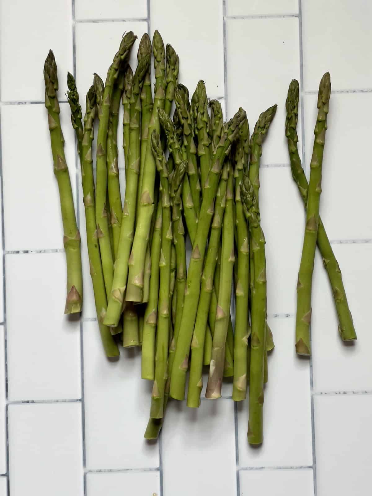 asparagus spears on a white background