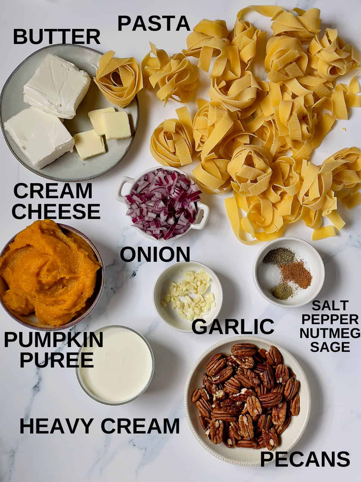 ingredients for pumpkin pasta