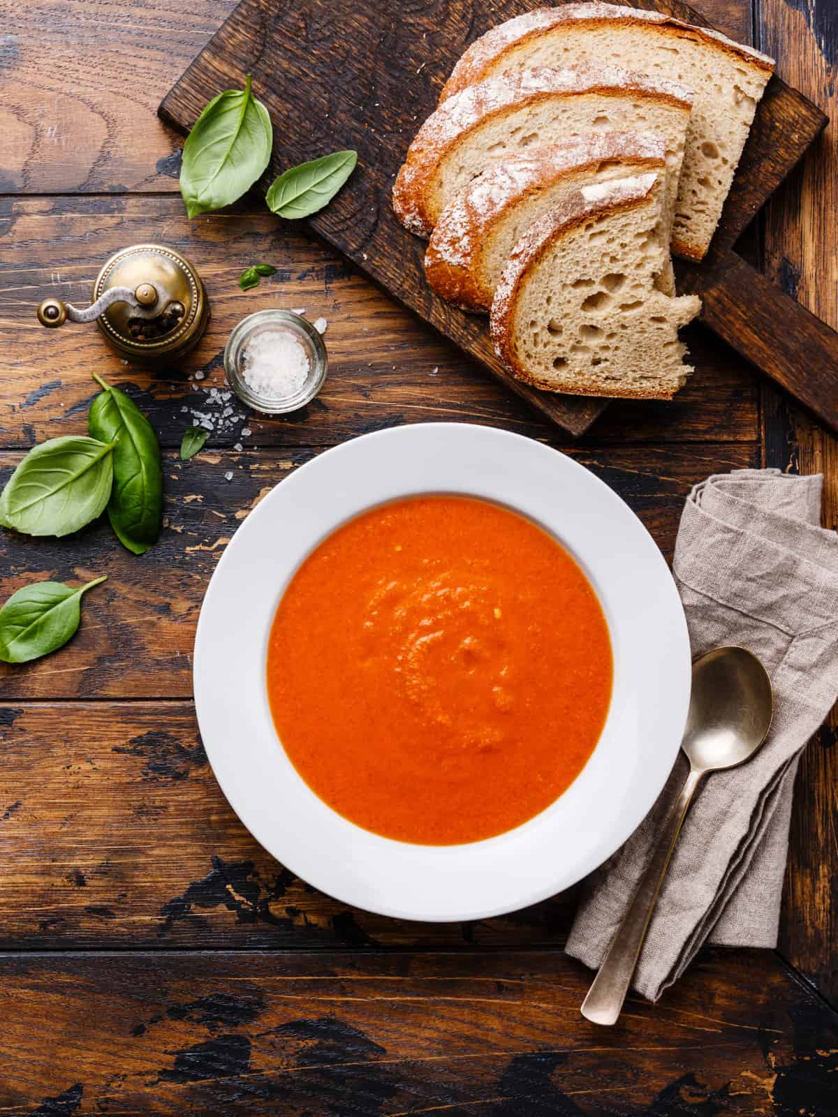 Ace blender tomato soup in a white bowl