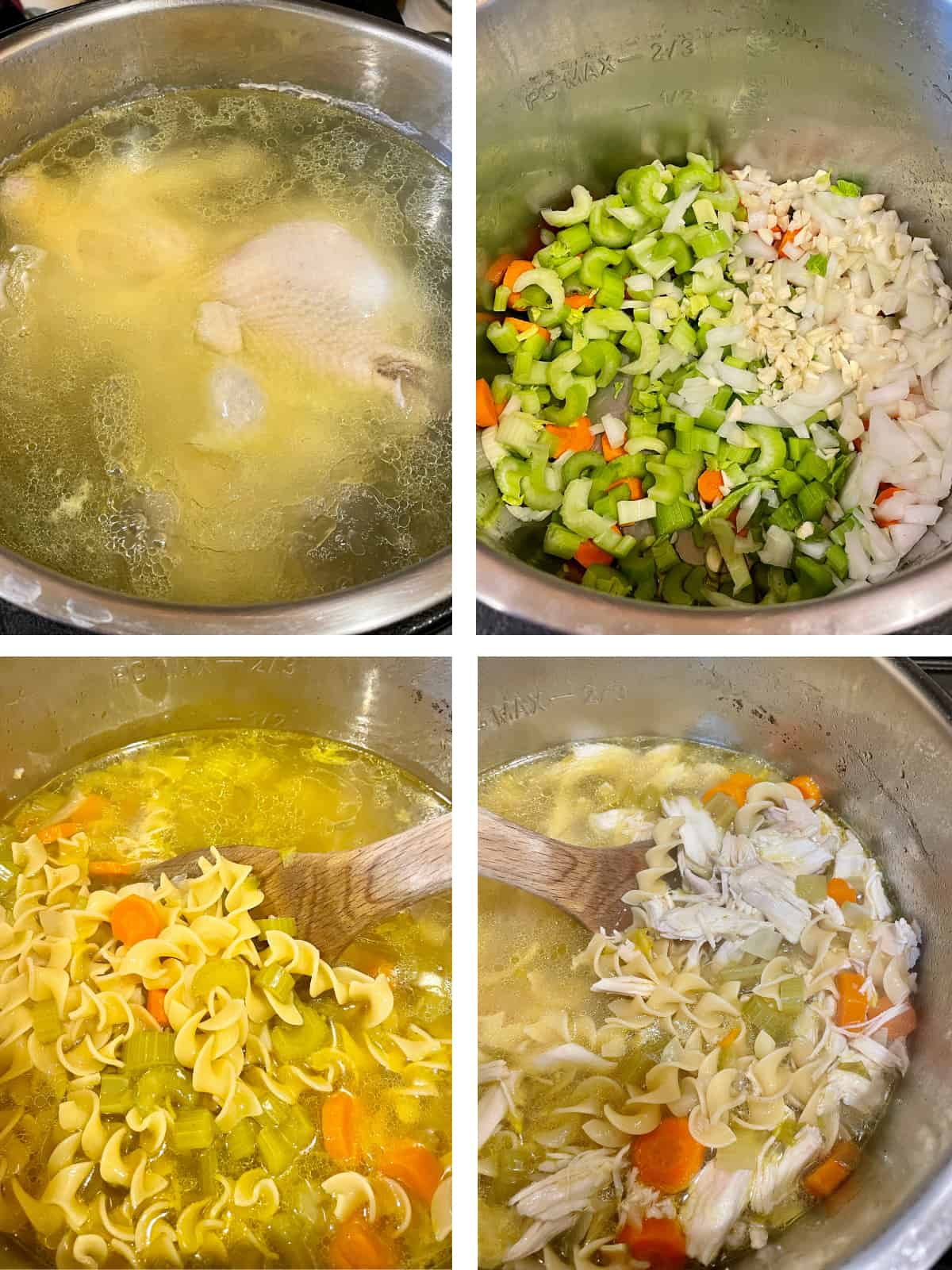 steps to making pressure cooked chicken noodle soup